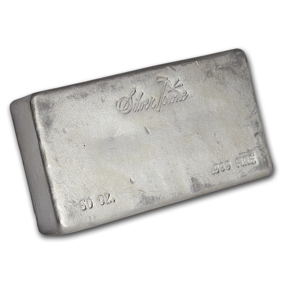 Buy 50 oz Silver Bar Silvertowne (Vintage/Poured) Bar Online 50 oz